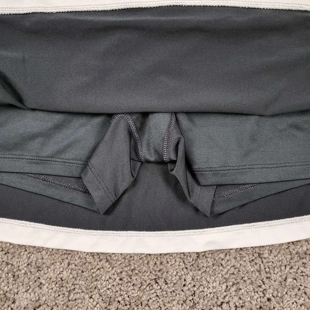 Nike Womens Dri-Fit Border Tennis Skort Black White Built-In Shorts 405188 Sz XS